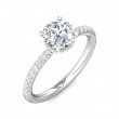 FlyerFit® 18K White Gold Micropave Engagement Ring