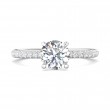 FlyerFit® 14K White Gold Micropave Engagement Ring