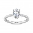 FlyerFit® 18K White Gold Micropave Engagement Ring