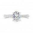 FlyerFit® 18K White Gold Micropave Engagement Ring