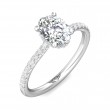 FlyerFit® 18K White Gold Micropave Engagement Ring