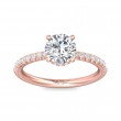 FlyerFit® 14K Pink Gold Micropave Engagement Ring