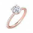 FlyerFit® 14K Pink Gold Micropave Engagement Ring