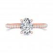 FlyerFit® 14K Pink Gold Micropave Engagement Ring