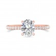 FlyerFit® 18K Pink Gold Micropave Engagement Ring