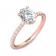 FlyerFit® 18K Pink Gold Micropave Engagement Ring