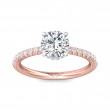 FlyerFit® 14K Pink Gold Shank And White Gold Top Micropave Engagement Ring