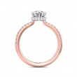 FlyerFit® 14K Pink Gold Shank And White Gold Top Micropave Engagement Ring