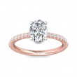 FlyerFit® 18K Pink Gold Shank And White Gold Top Micropave Engagement Ring