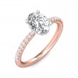 FlyerFit® 18K Pink Gold Shank And White Gold Top Micropave Engagement Ring