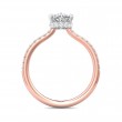 FlyerFit® 14K Pink Gold Shank And White Gold Top Micropave Engagement Ring