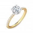 FlyerFit® 14K Yellow and 14K White Gold Micropave Engagement Ring