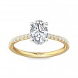 FlyerFit® 18K Yellow Gold Shank And White Gold Top Micropave Engagement Ring