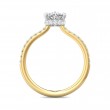 FlyerFit® 18K Yellow Gold Shank And White Gold Top Micropave Engagement Ring