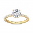 FlyerFit® 18K Yellow Gold Micropave Engagement Ring