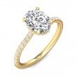 FlyerFit® 18K Yellow Gold Micropave Engagement Ring