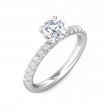 FlyerFit® 14K White Gold Micropave Engagement Ring