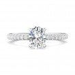 FlyerFit® 14K White Gold Micropave Engagement Ring