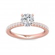 FlyerFit® 18K Pink Gold Micropave Engagement Ring