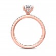 FlyerFit® 18K Pink Gold Micropave Engagement Ring