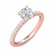 FlyerFit® 18K Pink Gold Micropave Engagement Ring