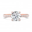 FlyerFit® 14K Pink Gold Micropave Engagement Ring