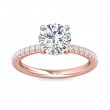 FlyerFit® 14K Pink Gold Micropave Engagement Ring