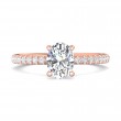 FlyerFit® 18K Pink Gold Micropave Engagement Ring