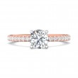 FlyerFit® 18K Pink Gold Shank And White Gold Top Micropave Engagement Ring