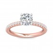 FlyerFit® 18K Pink Gold Shank And White Gold Top Micropave Engagement Ring