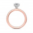 FlyerFit® 18K Pink Gold Shank And White Gold Top Micropave Engagement Ring