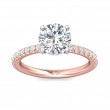 FlyerFit® 14K Pink Gold Shank And White Gold Top Micropave Engagement Ring