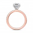 FlyerFit® 14K Pink Gold Shank And White Gold Top Micropave Engagement Ring