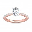 FlyerFit® 18K Pink Gold Shank And White Gold Top Micropave Engagement Ring