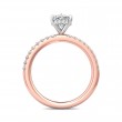 FlyerFit® 18K Pink Gold Shank And White Gold Top Micropave Engagement Ring