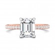 FlyerFit® 18K Pink Gold Shank And White Gold Top Micropave Engagement Ring