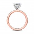 FlyerFit® 18K Pink Gold Shank And White Gold Top Micropave Engagement Ring