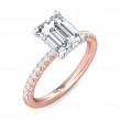 FlyerFit® 18K Pink Gold Shank And White Gold Top Micropave Engagement Ring