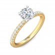 FlyerFit® 14K Yellow and 14K White Gold Micropave Engagement Ring