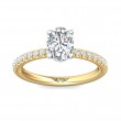 FlyerFit® 18K Yellow Gold Shank And White Gold Top Micropave Engagement Ring