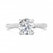 FlyerFit® 14K White Gold Micropave Engagement Ring