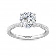 FlyerFit® 14K White Gold Micropave Engagement Ring