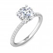 FlyerFit® 14K White Gold Micropave Engagement Ring