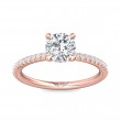 FlyerFit® 14K Pink Gold Micropave Engagement Ring