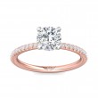 FlyerFit® 18K Pink Gold Shank And White Gold Top Micropave Engagement Ring