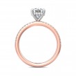 FlyerFit® 18K Pink Gold Shank And White Gold Top Micropave Engagement Ring