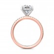 FlyerFit® 18K Pink Gold Shank And White Gold Top Micropave Engagement Ring