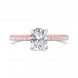 FlyerFit® 14K Pink Gold Shank And White Gold Top Micropave Engagement Ring