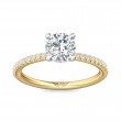 FlyerFit® 14K Yellow and 14K White Gold Micropave Engagement Ring