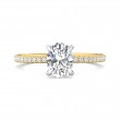 FlyerFit® 18K Yellow Gold Shank And White Gold Top Micropave Engagement Ring